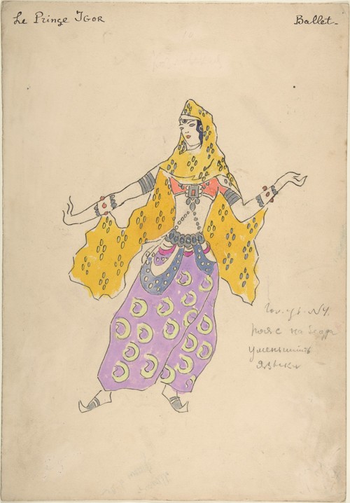 Polovtsian girl. Costume design for the opera Prince Igor by A. Borodin from Konstantin Alexejewitsch Korowin