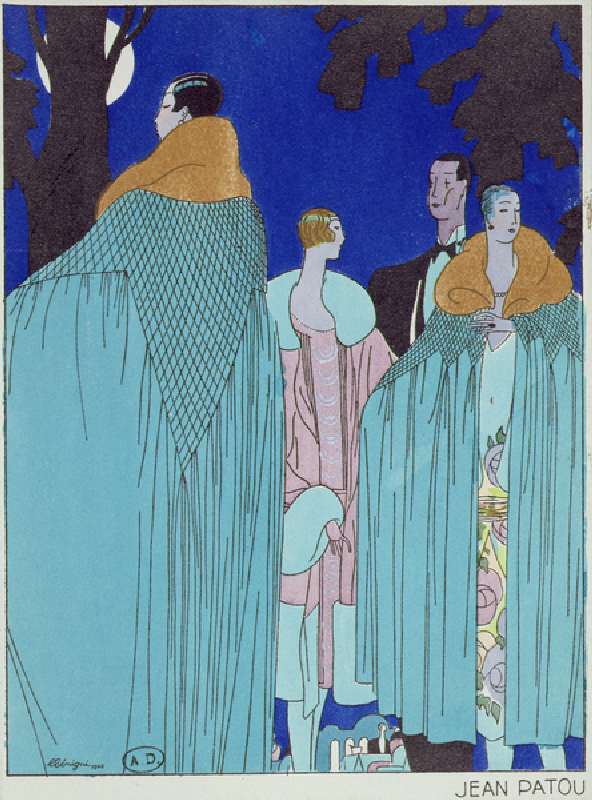 Outdoor Evening Dress, fashion plate from Art Gout Beaute magazine, February 1926 (colour litho) from Leon Benigni