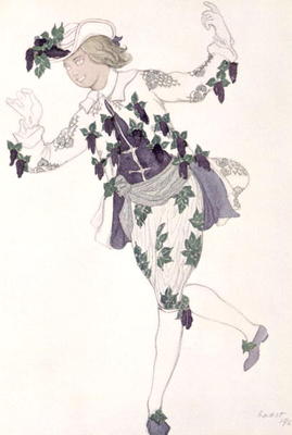 Costume design for the Pageboy of the Fairy Lilac, from Sleeping Beauty, 1921 (colour litho) from Leon Nikolajewitsch Bakst