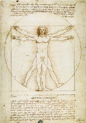 Vitruvmann (Proportionszeichnung - Schema delle proporzioni) - Leonardo da Vinci