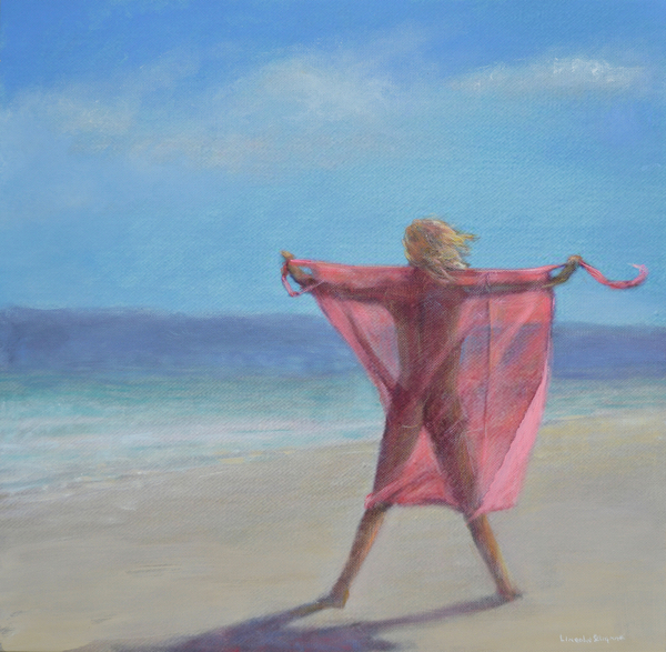 Pink Sari on the Beach from Lincoln  Seligman