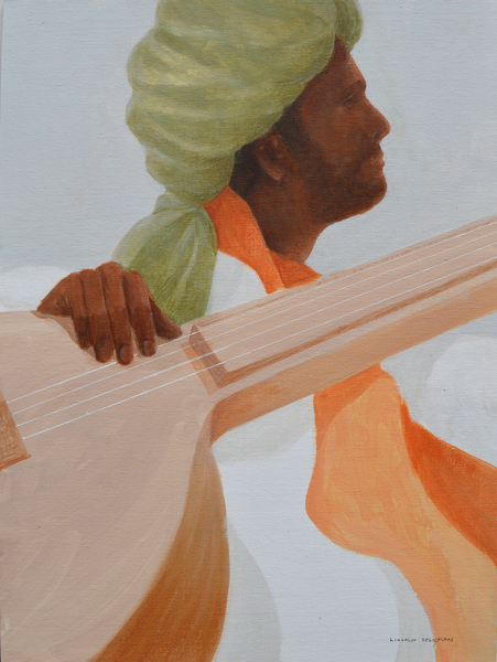 Sitar player, green turban from Lincoln  Seligman