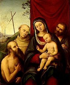 Die hl. Familie mit Heiligen from Lorenzo Costa