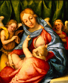 Madonna mit Kind und Engeln (Madonna del Latte) from Lorenzo Lotto