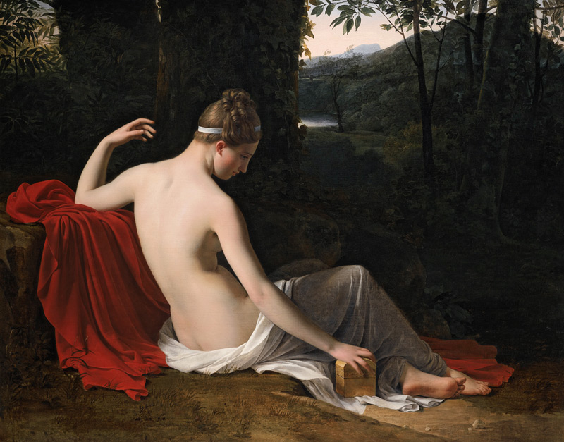 Pandora Reclining in a Wooded Landscape from Louis Hersent
