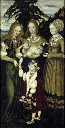 Die Heiligen Dorothea, Agnes und Kunigunde from Lucas Cranach d. Ä.