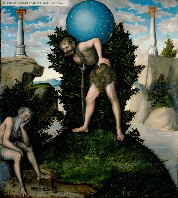 Atlas and Hercules (From The Labours of Hercules) from Lucas Cranach d. Ä.