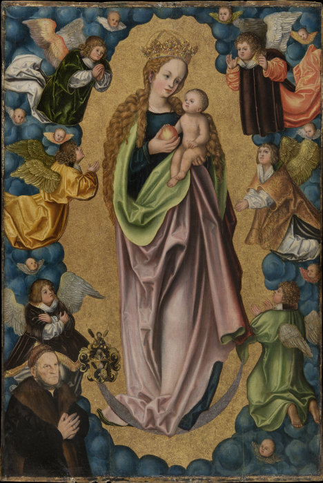 Madonna auf der Mondsichel verehrt von dem Stifter Hieronymus Rudelauf from Lucas Cranach d. Ä.