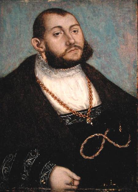 Portrait of Elector Johann Friedrich the Magnanimous (1503-53) of Saxony from Lucas Cranach d. Ä.