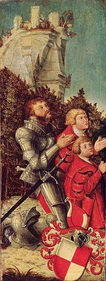 Portrait of a Knight with his two sons, c.1518-25 from Lucas Cranach d. Ä.
