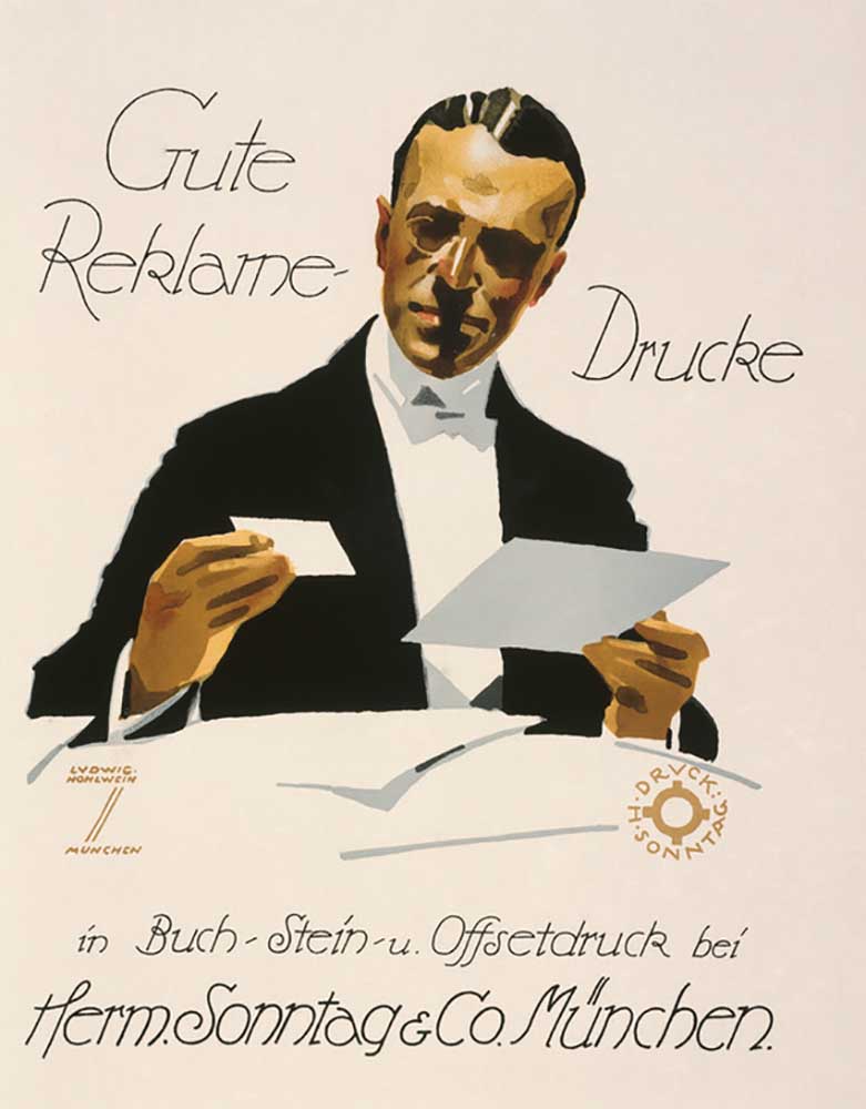 Gute Reklame-Drucke (…) bei Herm. Sonntag & Co. München from Ludwig Hohlwein