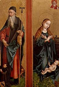 Zwei Flügel vom Orliac-Altar: Der hl. Antonius und Maria, das Kind anbetend. from Martin Schongauer