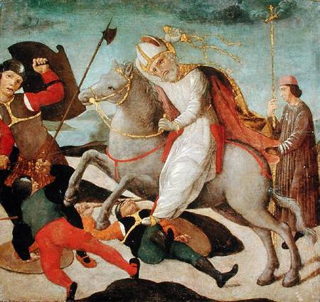 The Apparition of St. Ambrose at the Battle of Milan from Master of the Pala Sforzesca