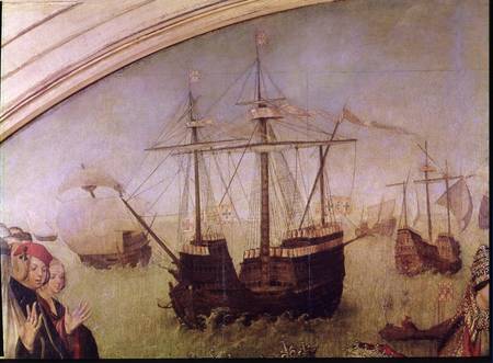 St. Auta Altapice, detail of a galleon from the central panel from Master of the St. Auta Altarpiece