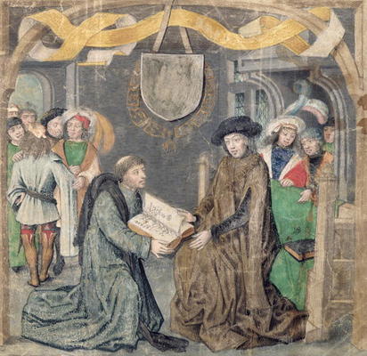 The Presentation of a Book to a Lord (vellum) from Master of the St. Bartholomew Altarpiece