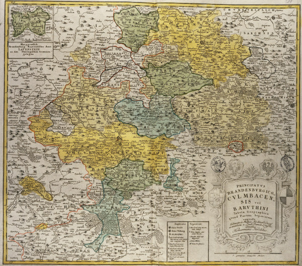 Landkarte von Brandenburg-Bayreuth 1720 from Mathäus Ferdinand Knopf