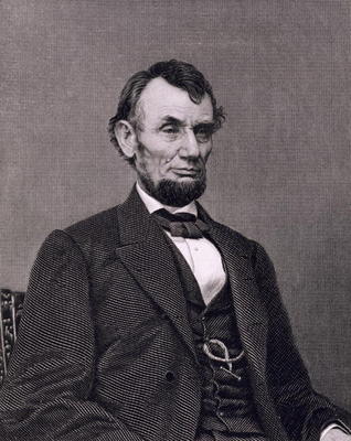 Abraham Lincoln, engraved from a photograph by William G. Jackman (engraving) from Mathew Brady