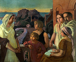 La Conversation sacré (Der Künstler mit seiner Familie in Perros-Guirec) from Maurice Denis