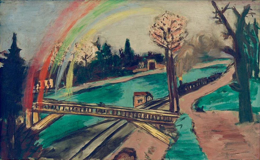 Eisenbahnlandschaft mit Regenbogen from Max Beckmann