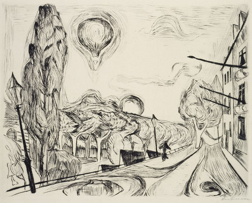Landschaft mit Ballon. 1918 from Max Beckmann