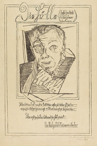 Selbstbildnis. Titelblatt der Folge Die Hölle. from Max Beckmann