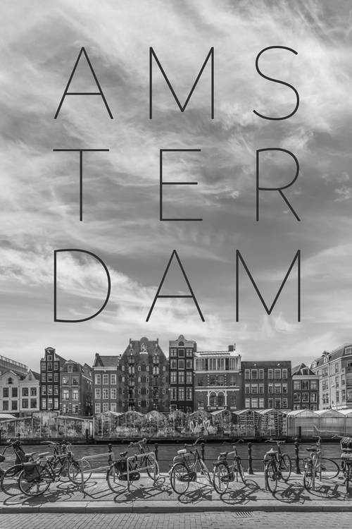 AMSTERDAM Singel mit Blumenmarkt | Text & Skyline from Melanie Viola