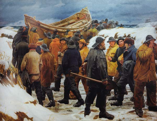 Rettungsboot durch Dünen from Michael Peter Ancher