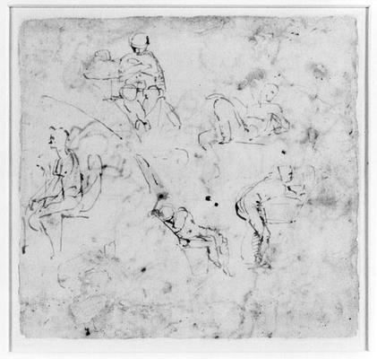 Figure study, c.1511 (pen & ink on paper) from Michelangelo (Buonarroti)