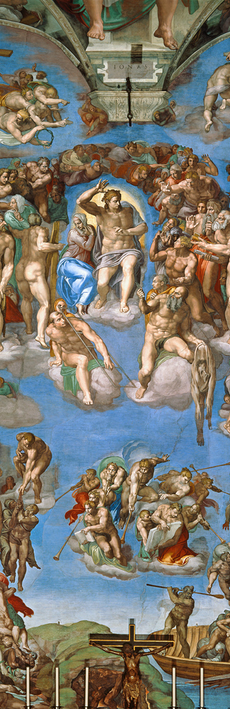 Sixtinische Kapelle, Deckenbild, Ausschnitt - Das Jüngste Gericht from Michelangelo (Buonarroti)