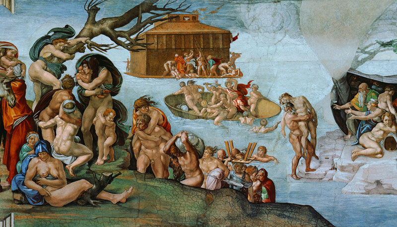 Die Sintflut (Ausschnitt Sixtinische Kapelle) from Michelangelo (Buonarroti)