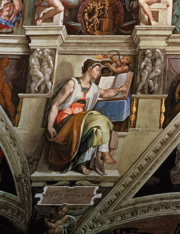 Sistine Chapel Ceiling: Eritrean Sibyl from Michelangelo (Buonarroti)