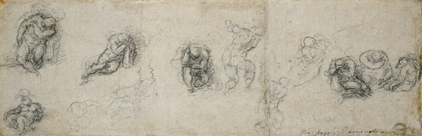 Study of Apostles, c.1550-55 (black chalk on paper) from Michelangelo (Buonarroti)