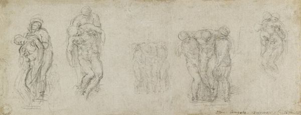 Studies for the Pieta Rondanini, c.1552 from Michelangelo (Buonarroti)
