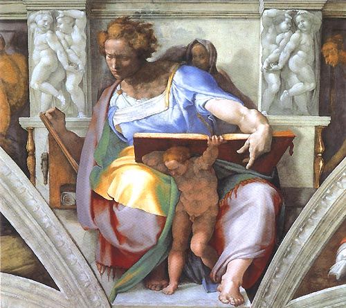 Daniel (Ausschnitt Sixtinische Kapelle) from Michelangelo (Buonarroti)