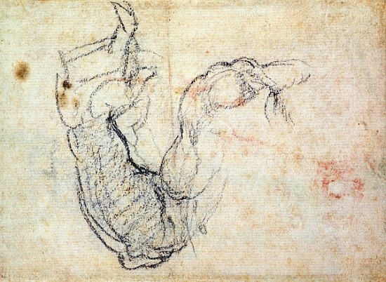 Preparatory Study for the Arm of Christ in the Last Judgement, 1535-41 from Michelangelo (Buonarroti)