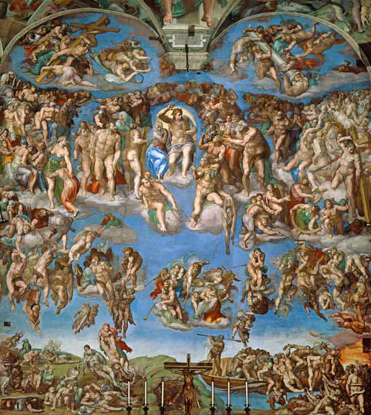 Sixtinische Kapelle, Deckenbild, Ausschnitt - Das Jüngste Gericht from Michelangelo (Buonarroti)