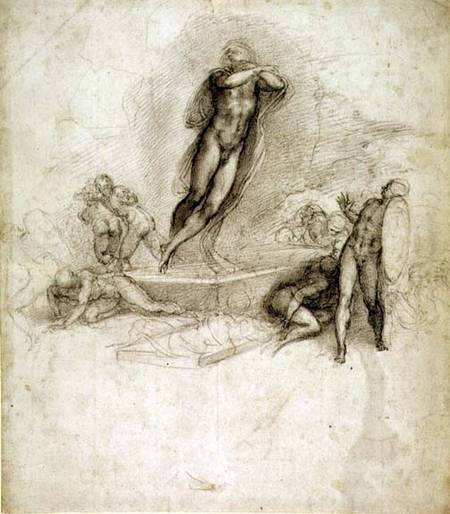 Study for an Ascension (pencil on paper) from Michelangelo (Buonarroti)