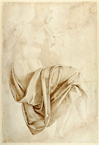 Inv. 1887-5-2-118 Recto (W.10) Study of drapery from Michelangelo (Buonarroti)