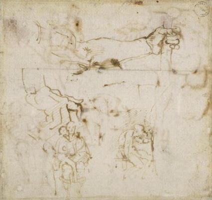 Study of an Arm, c.1511 (pen & ink on paper) from Michelangelo (Buonarroti)