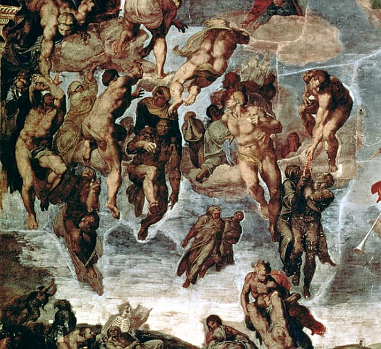 The Righteous Drawn up to Heaven, detail from ''The Last Judgement'', in the Sistine Chapel, c.1508- from Michelangelo (Buonarroti)