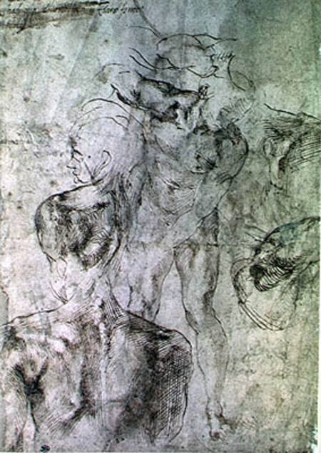 Various studies, verso of Study for David  & from Michelangelo (Buonarroti)