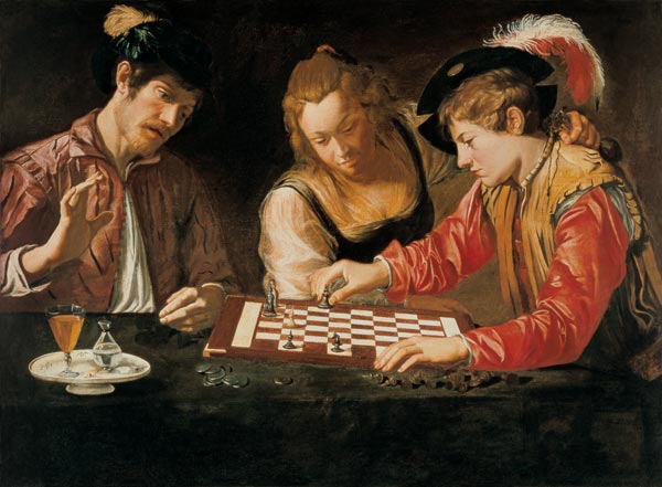 Caravaggio-Schule, Schachspieler from Michelangelo Caravaggio