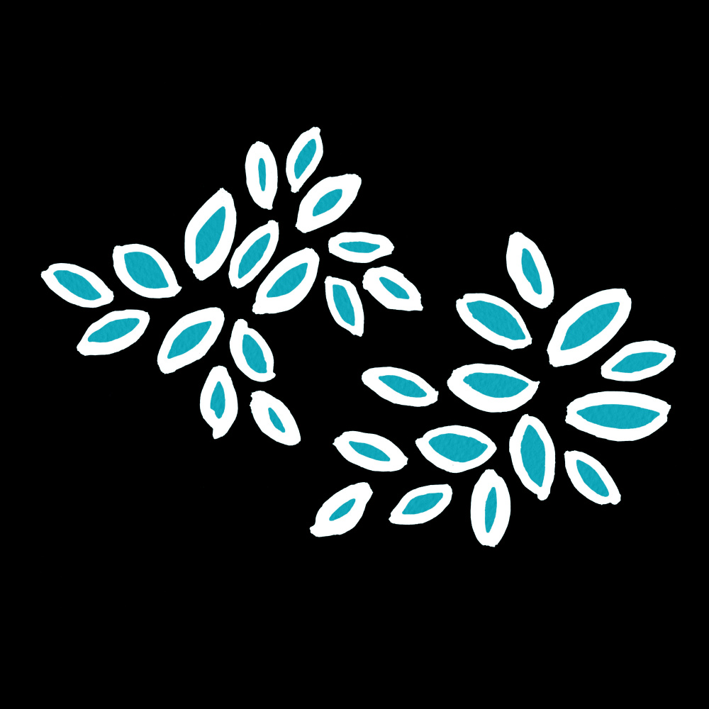 Weißes Türkis auf schwarzen Blütenblättern,oval Fy! Kopieren from Michele Channell