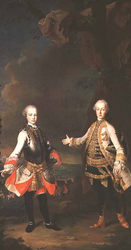 Joseph and Leopold, sons of Francis I and Maria Theresa of Austria, later Joseph II and Leopold II from Mytens (Schule)