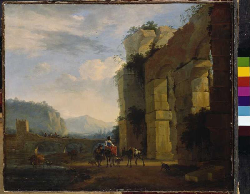 Italienische Landschaft mit Aquäduktruine from Nicolaes Berchem