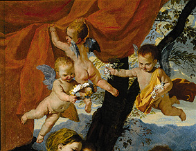 Gruppe von Engeln Ausschnitt aus Die heilige Familie from Nicolas Poussin