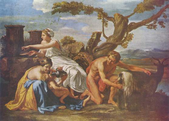 Jupiter als Kind von der Ziege Amalthea genährt from Nicolas Poussin