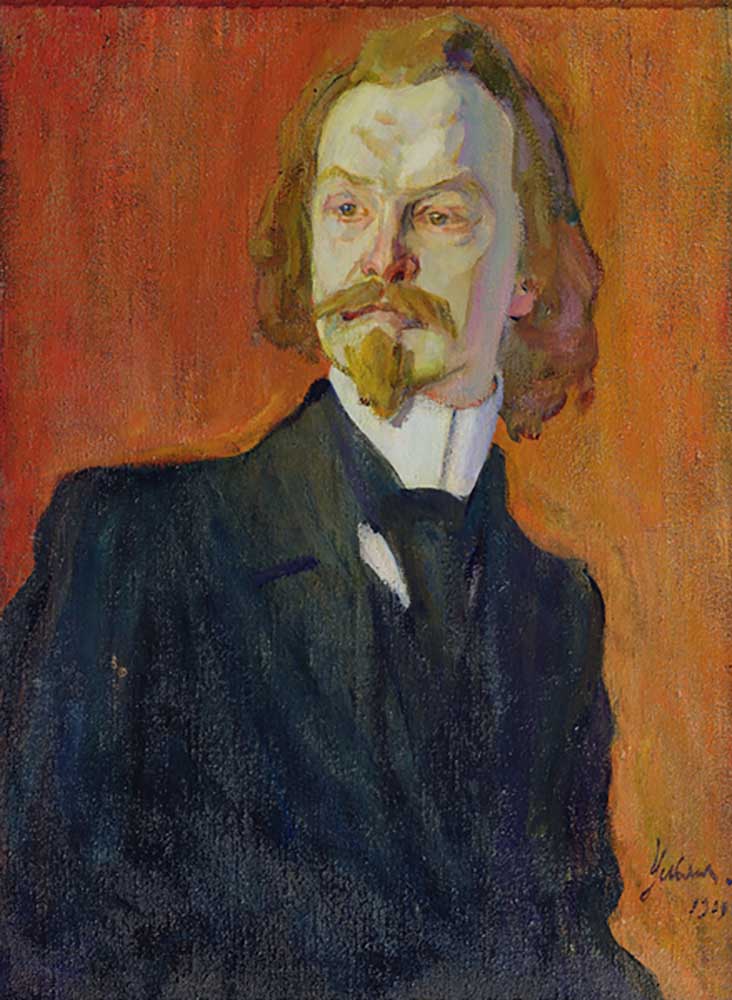 Porträt von Konstantin Balmont, 1909 from Nikolai Pavlovich Ulyanov
