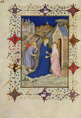 MS 11060-11061 Hours of Notre Dame: Laudes, The Visitation, French, by Jacquemart de Hesdin (fl.1384 from 