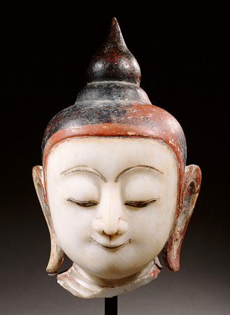 A Burmese, Shan Style, Alabaster Head Of Buddha Shakyamuni, 18th Century from 